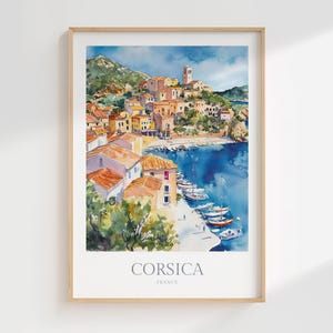 Corsica France Watercolor Poster Digital Download Corsica Printable Wall Art Home Decor Corsica Digital Poster France Digital Wall Art Print