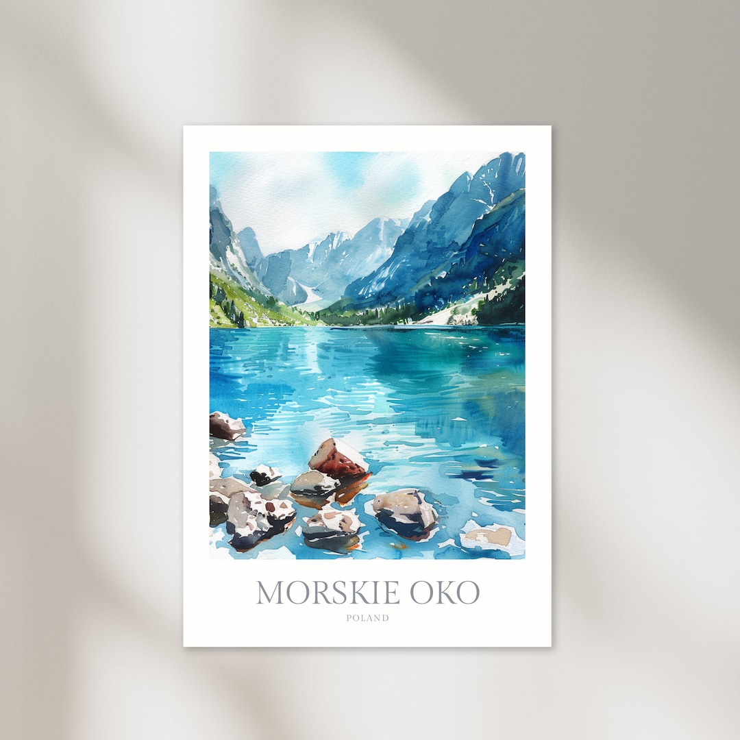 Morskie Oko Poland Watercolor Poster Digital D…