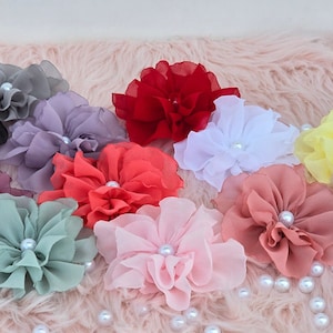 Flores de tecido chifon