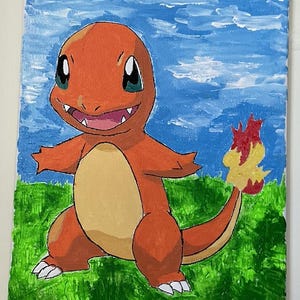 Charmander painting 9 x 12