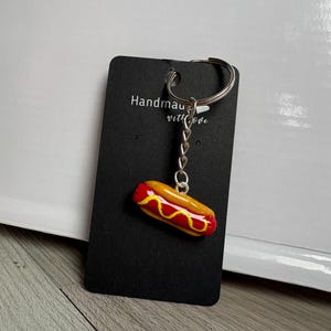 Handcrafted Hot Dog keychain