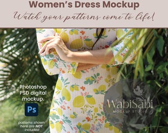Dress Mockup PSD Template: Editable Fashion Apparel Design (Digital Download) | Surface Pattern Design