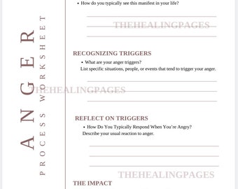 Anger Management Therapy Packet: Practical Exercises, Worksheets & Strategies for Emotional Healing