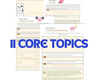 Substance Use Treatment Worksheets: Mental Health Activities (11 Topics) (Digital Download)