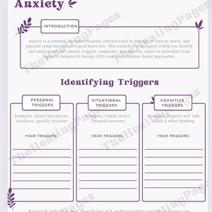 Anxiety Worksheet Bundle | Printable Anxiety Relief Worksheets | Stress Management Tools | Mental Health & Self-Care Printables | Therapy