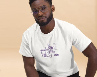 Skeleton Writer T-Shirt - "Es ist, was es ist" Grafik-T-Shirt
