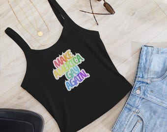 Make America Gay Again micro rib Tank Top