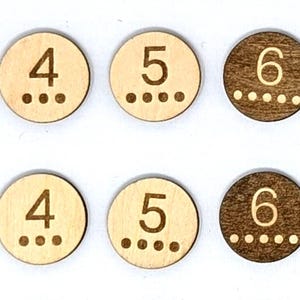 Catan Upgrade – Wood Etched Number Tokens | Laser Cut | Natural Wood