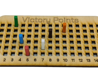 Victory Point Tracker for Settlers of Catan | Natural Wood Scoreboard | Catan Accessories for 4–6 Players