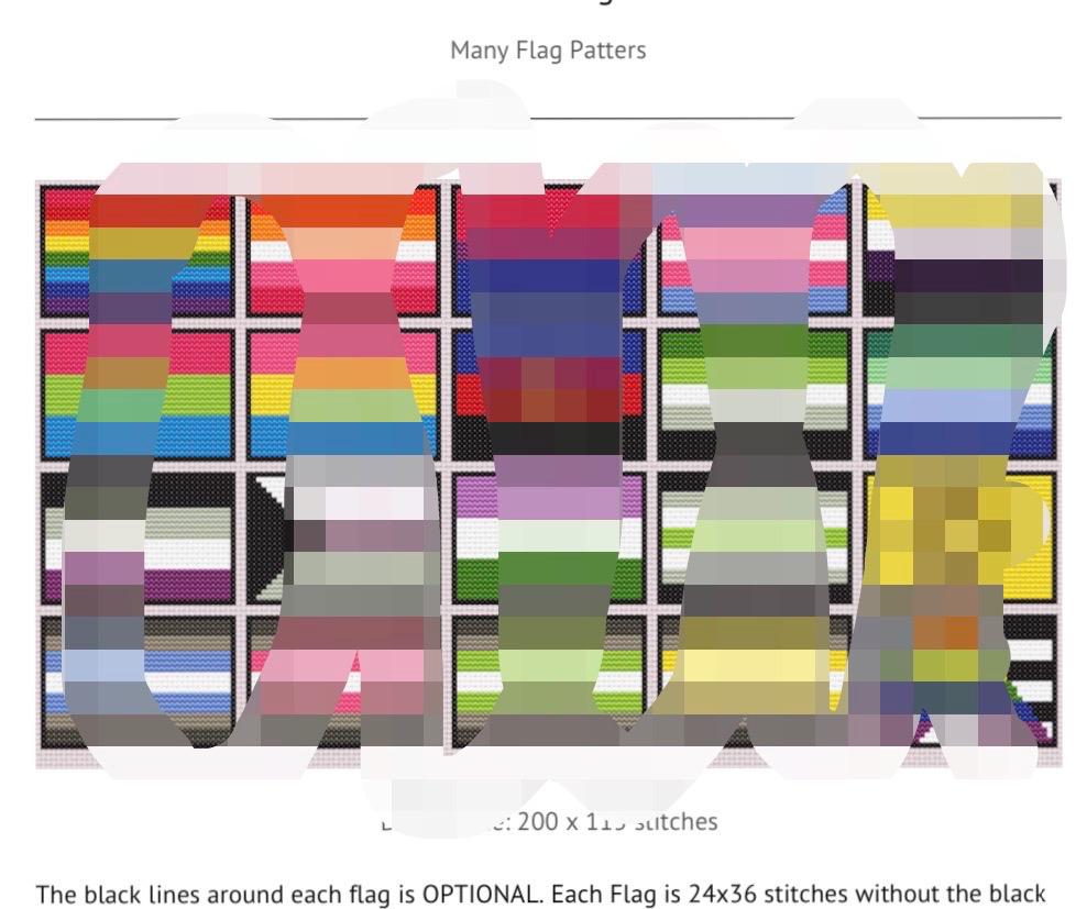 PRIDE Flags - Cross Stitch PATTERNS - Etsy