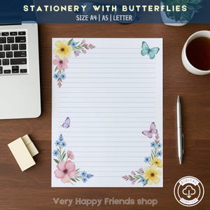 Escritura de cartas de los testigos de Jehová / Papel de escritura imprimible / Suministros para el ministerio / Hojas de escritura / A4 / Carta de EE. UU. / A5 / Descarga digital / 2 líneas y en blanco