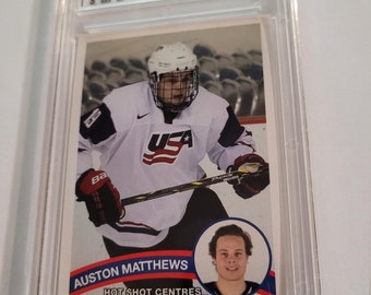 Auston Matthews 2015 Hot Shot Centres Rookie RC Hot Shot Prospects BV Rare Graded Toronto Maple Leafs Pre-draft