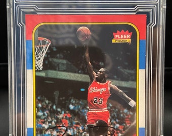 Michael Jordan 1986-87 Fleer #57 Rookie Reprint Facsimile Autographed Graded BV Rare Basketball Card