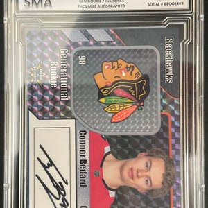 Connor Bedard 2023-24 Generational Rookie Ink Series Graded ACEO Rookie Card Facsimile Autographed Rare Hockey Card Chicago Blackhawks image 3