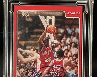 Michael Jordan 1984-85 Star #101 Rookie Reprint Facsimile Autographed Graded BV Rare Basketball Card