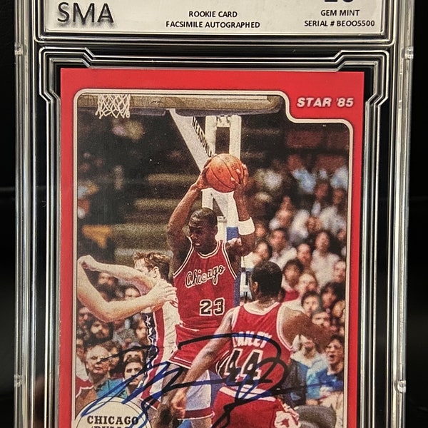 Michael Jordan 1984-85 Star #101 Rookie Reprint Facsimile Autographed Graded BV Rare Basketball Card