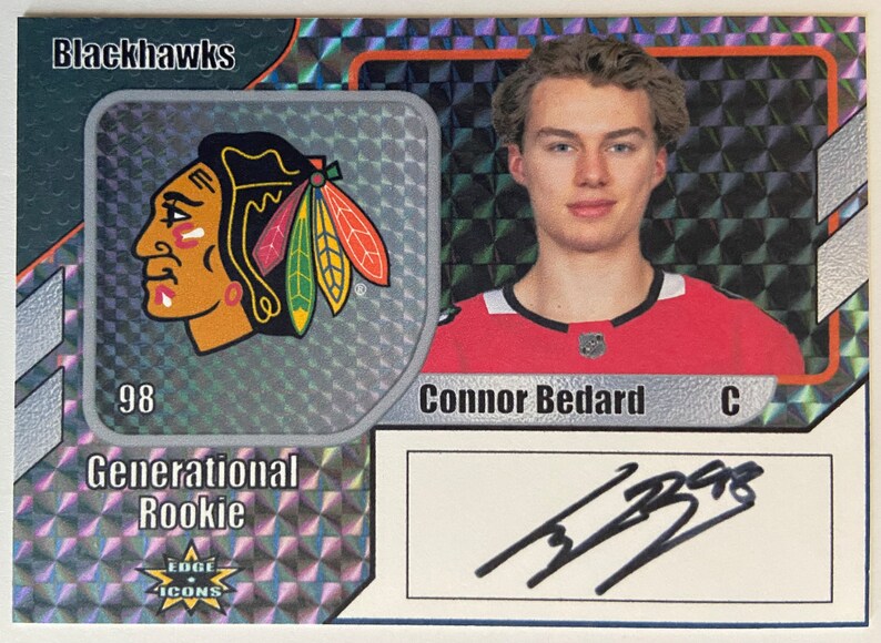 Connor Bedard 2023-24 Generational Rookie Ink Series Graded ACEO Rookie Card Facsimile Autographed Rare Hockey Card Chicago Blackhawks image 5