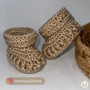 Handmade Baby Booties Crochet | Newborn Shoes Soft Eco Yarn | Infant Booties Baby Shower Gift