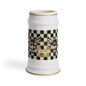 Personalized Checkered mug Black and white checkered mug Birthday Gift for family gift for friends | Versatile Ceramic Drinkware