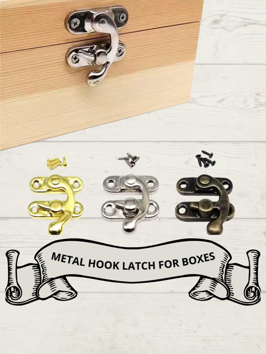 Small Box Latch Hasp 28×33mm Metal Hook Closure for Wooden Boxes - Etsy