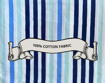 Striped Cotton Fabric: Quilting Sewing Material - By The Yard