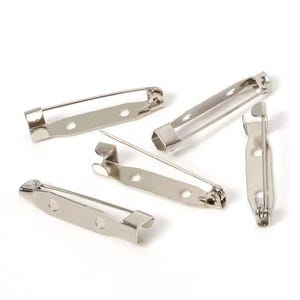 Brooch Blank Base Clip Safety Pin Back Silver Color Settings 30mm/40mm