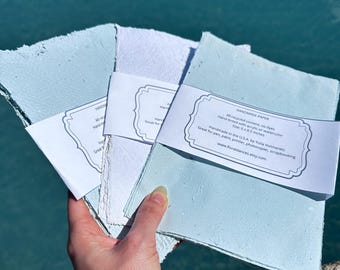 Handmade Recycled Deckle Edge Paper: 6x8.5 Scrapbooking & Junk Journals