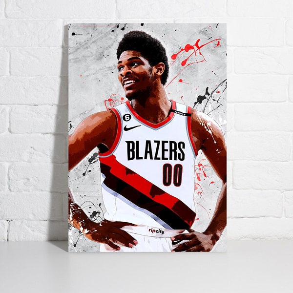 Scoot Henderson Poster, Portland Trail Blazers, Blazers Wall Art, Canvas Print, Framed Poster, Cave Gift, Wall Art Decor, Canvas Wrap - C127