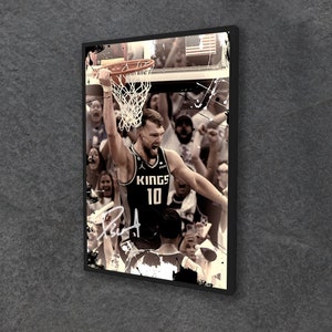 Domantas Sabonis Poster Sacramento Kings Framed Canvas Poster Basketball Wall Art Print NBA Gift Artwork Home Decor C230 Birthday Gift