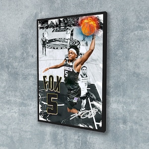 De&#39;Aaron Fox Poster Sacramento Kings Framed Canvas Poster Basketball Wall Art Print NBA Gift Artwork Home Decor C221 Birthday Gift
