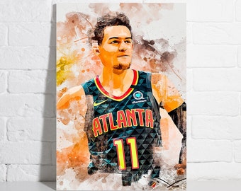 Trae Young Poster Atlanta Hawks Framed Canvas Print Basketball Wall Art Print NBA Artwork Home Decor C193 Gift