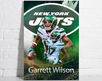 Garrett Wilson Poster New York Jets Framed Canvas Print Football Wall Art Print NFL Artwork Home Decor D46 Birthday Gift