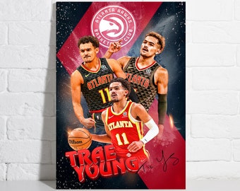 Trae Young Poster Atlanta Hawks Framed Canvas Print Basketball Wall Art Print NBA Artwork Home Decor C135 Gift