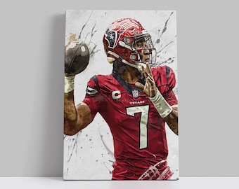 CJ Stroud Poster Houston Texans NFL Framed Canvas Print Football Wall Art Print Home Decor Artwork Gift For E13 Birthday Gift