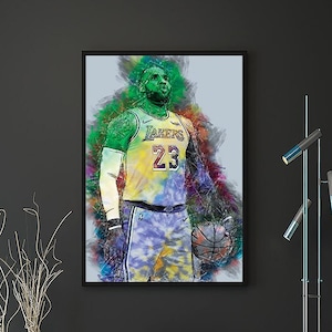 999 Lebron James Poster LA Lakers Framed Canvas Print Basketball Wall Art Print NBA Gift Artwork Home Decor C177 Birthday Gift