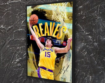 Póster de Austin Reaves de Los Ángeles Lakers, lienzo enmarcado, impresión artística de baloncesto para pared, obra de arte de la NBA, decoración del hogar C208