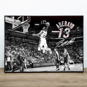 Bam Adebayo Poster Miami Heat Wall Art Print NBA Framed Print Canvas Basketball Home Decor Artwork Gift For C211 Birthday Gift
