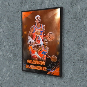 999 Shai Gilgeous Alexander Poster Oklahoma City Thunder Framed Canvas Print Basketball Wall Art Print NBA Gift Artwork Home Decor C130