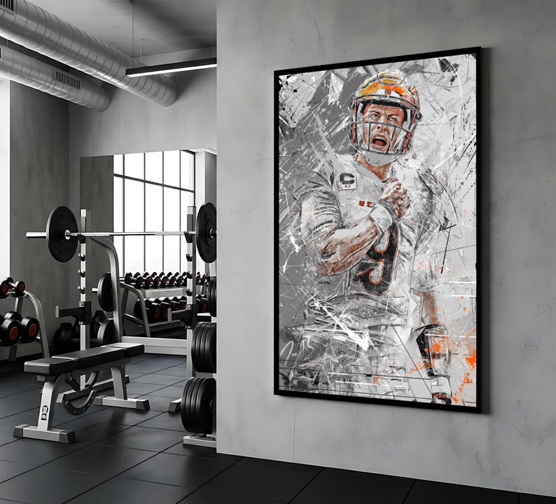 Joe Burrow Poster Cincinnati Bengals Framed Canvas Print Football Wall — free download