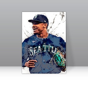 Julio Rodriguez Poster Seattle Mariners Framed Canvas Poster Baseball Wall Art Print MLB Gift Artwork Home Decor E34 Birthday Gift