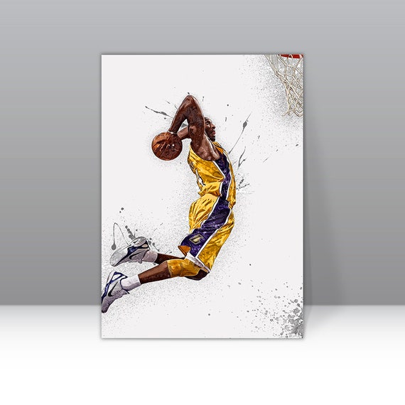 Kobe Bryant Poster LA Lakers Framed Canvas Print Basketball Wall