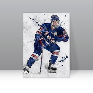 Cole Eiserman Poster USNTDP Juniors Hockey Framed Canvas Print NHL Wall Art Print Home Decor Artwork Gift For F9 Birthday Gift