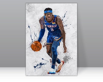 999 Shai Gilgeous Alexander Poster Oklahoma City Thunder Basketball Framed Canvas Print NBA Wall Art Print Home Decor Artwork Gift For C312