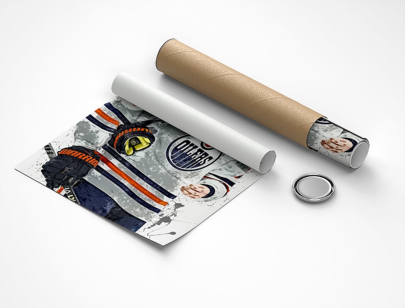 Leon Draisaitl Poster Edmonton Oilers Hockey Framed Canvas Print NHL