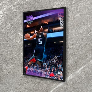 De&#39;Aaron Fox Poster Sacramento Kings Framed Canvas Poster Basketball Wall Art Print NBA Gift Artwork Home Decor C222 Birthday Gift