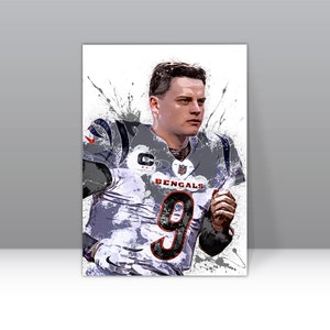 Joe Burrow Poster Cincinnati Bengals Football Framed Canvas Print NFL Wall Art Print Home Decor Artwork Gift For D149 Birthday Gift