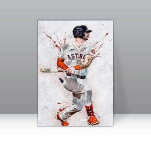 Pôster Kyle Tucker Houston Astros emoldurado em tela pôster de beisebol impressão de parede arte de presente MLB decoração de casa E37 presente de aniversário