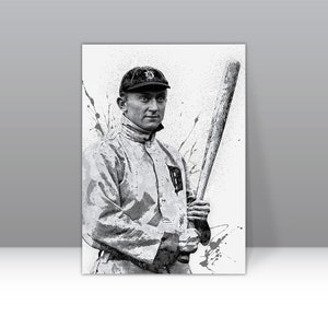 TY COBB Poster Detroit Tigers Framed Canvas Print Baseball Wall Art Print MLB Gift Artwork Home Decor E63 Birthday Gift
