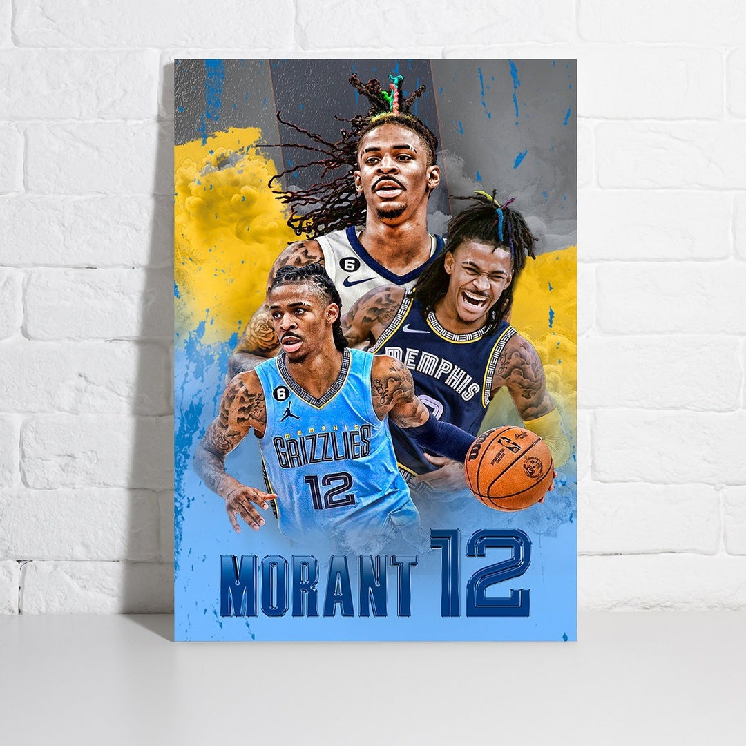 Ja Morant Poster, Memphis Grizzlies, Grizzlies Wall Art, Canvas Print