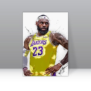 999 Lebron James Poster LA Lakers Framed Canvas Print Basketball Wall Art Print NBA Gift Artwork Home Decor C303 Birthday Gift